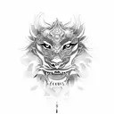 chinese guardian lion tattoo design idea