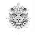 chinese guardian lion tattoo design idea