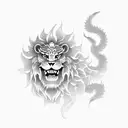 chinese guardian lion tattoo design idea