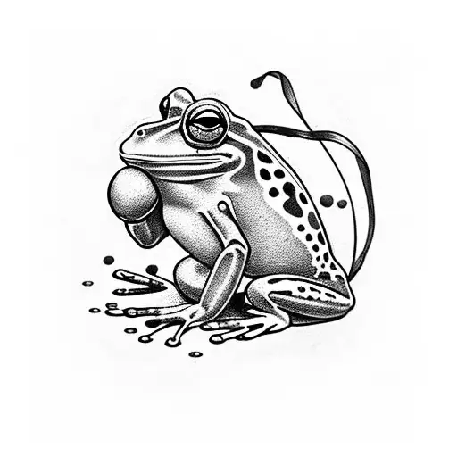 boxing frog tattoo design idea