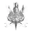 burning ship on fire tattoo design idea