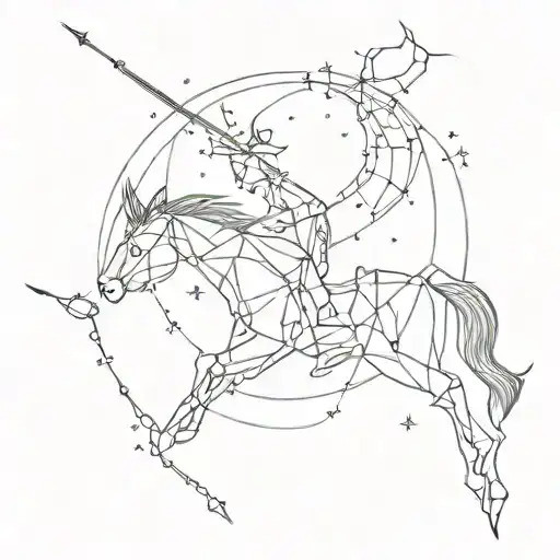 Sagittarius constellation tattoo design idea