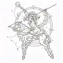 Sagittarius constellation tattoo design idea