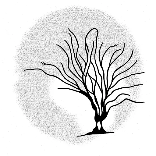 weeping willow tattoo design idea