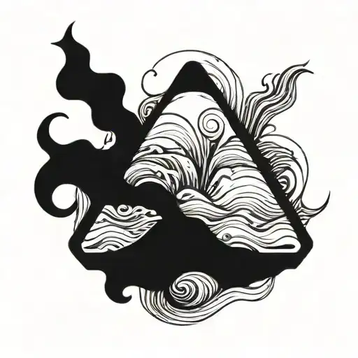 solid black retangle turn into liquid  tattoo design idea