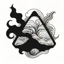 solid black retangle turn into liquid  tattoo design idea