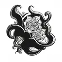 solid black retangle turn into liquid  tattoo design idea