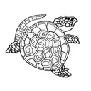sea turtle base  and designed into its shell, an oak tree and Wolf  tattoo design idea