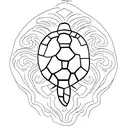 sea turtle base with an oak and Wolfe in its shell  tattoo design idea