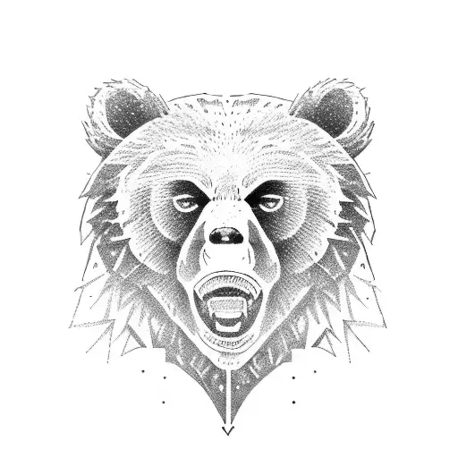 a bear who drinks beer tattoo design idea