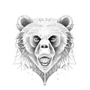 a bear who drinks beer tattoo design idea