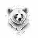 a bear who drinks beer tattoo design idea