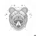 a bear who drinks beer tattoo design idea