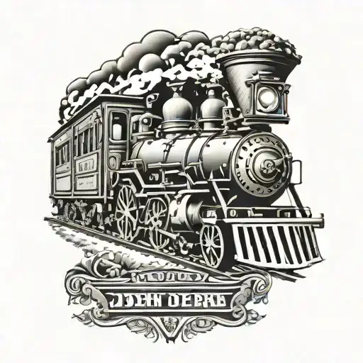 train, john Deere, dad tattoo design idea