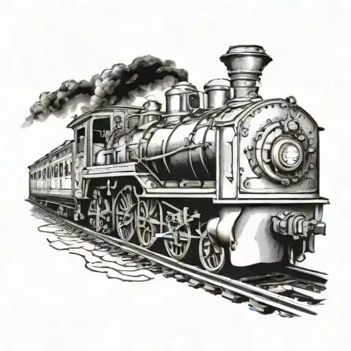 train, dad tattoo design idea