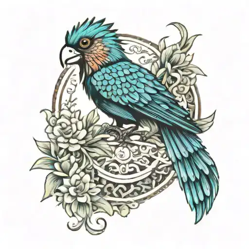 quetzal with 1966-2022 date tattoo tattoo design idea