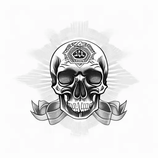 Mexican flag incorporated into a skull tattoo tattoo design idea