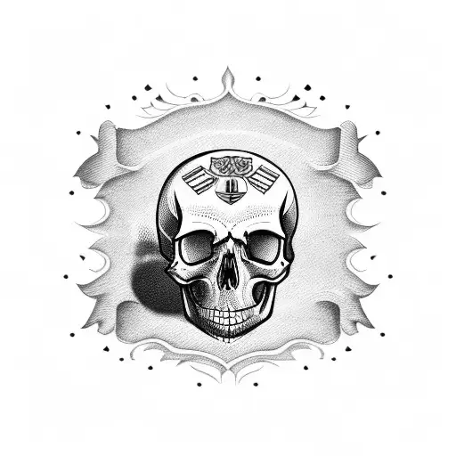 Mexican flag incorporated into a skull tattoo tattoo design idea