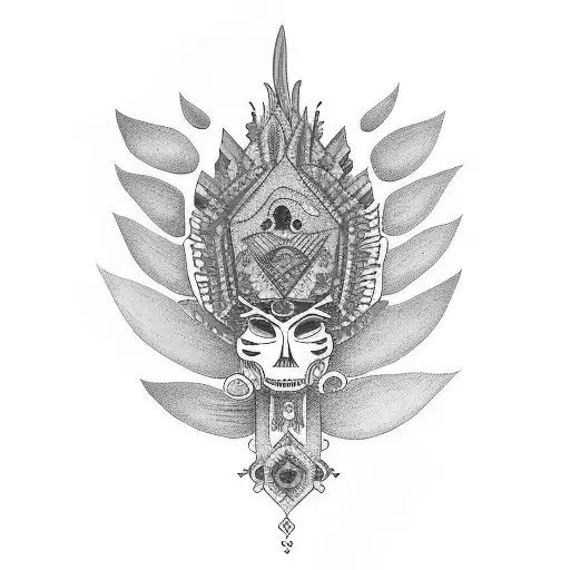 Mexican folk art inspired tattoo featuring vibrant colors and black-grey shading tattoo design idea