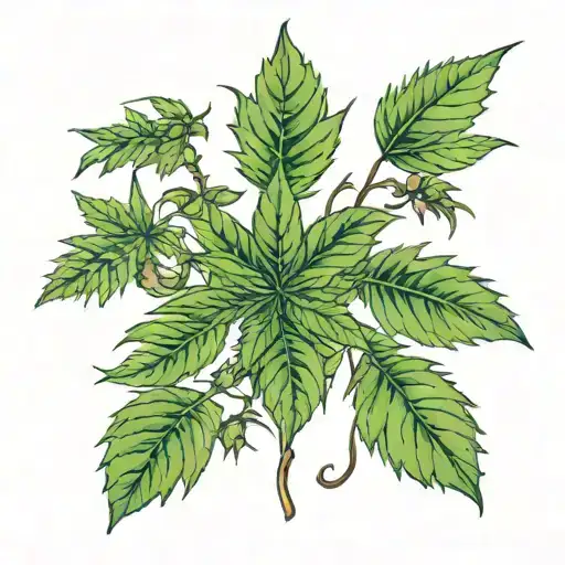 cook on hemp plant tattoo design idea
