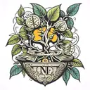 money tree growing tattoo design idea