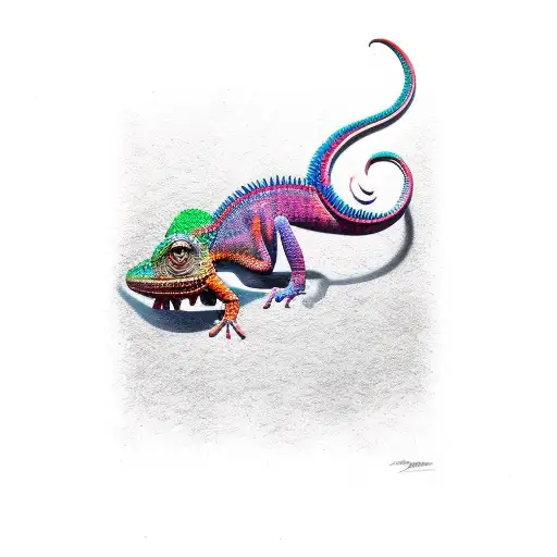 chameleon tattoo design idea