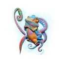 chameleon tattoo design idea