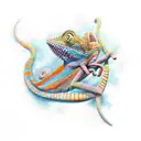 chameleon tattoo design idea