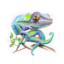 chameleon tattoo design idea