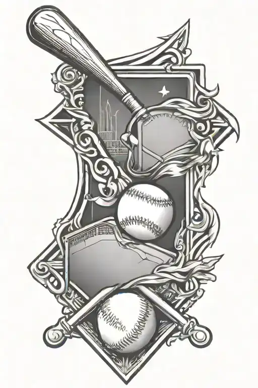 baseball diamond tattoo design idea