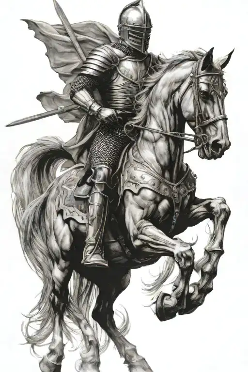 Knight on Horse tattoo design idea