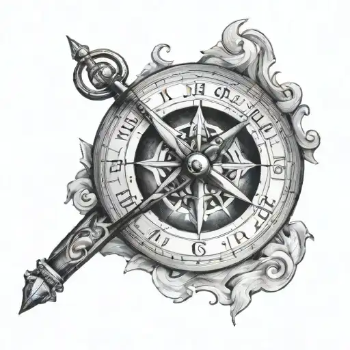 moral compass tattoo design idea