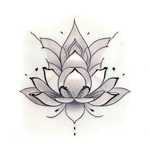lotus flower trail tattoo design idea