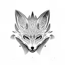 aggrogoth fox head with long volume eyelashes tattoo design idea