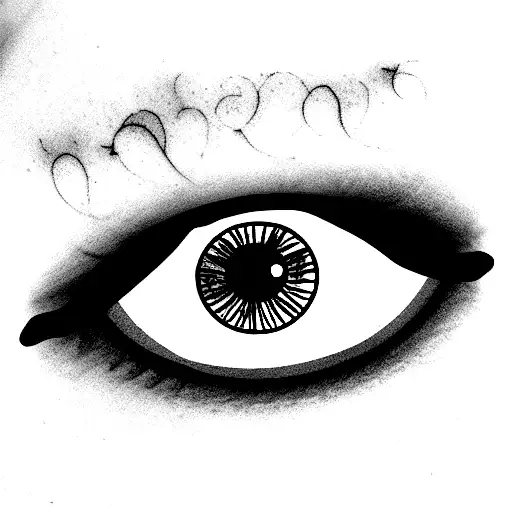 Gothic eye with eyeline tattoo design idea