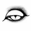 Gothic eye with eyeline tattoo design idea