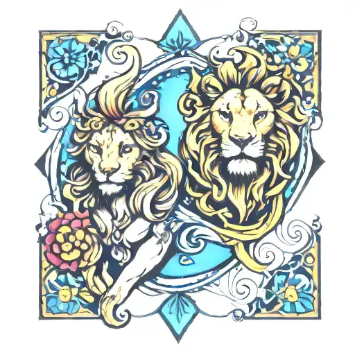 Aquarius + Leo tattoo design idea