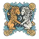 Aquarius + Leo tattoo design idea