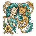 Aquarius + Leo tattoo design idea