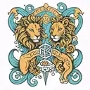 Aquarius + Leo tattoo design idea