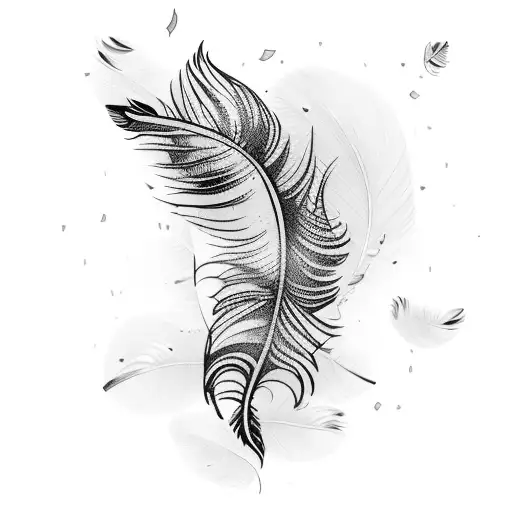 A feather falling from the sky tattoo design idea