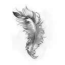 A feather falling from the sky tattoo design idea