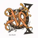 1985 in roman numerals intertwined tattoo design idea