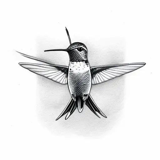 hummingbird flying with harry potter tattoo design idea