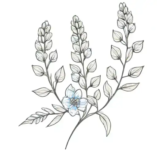 forgetmenot flowers lupine flowers  tattoo design idea