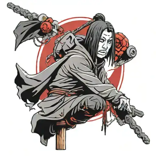 Itachi Uchiha  on a pole  tattoo design idea