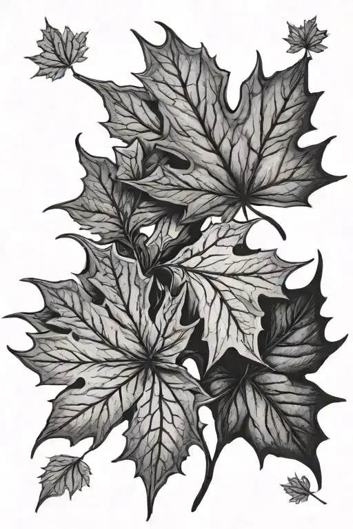 maple leaf tattoo design idea