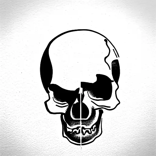 skull with gym bars tattoo design idea