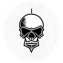 skull with gym bars tattoo design idea