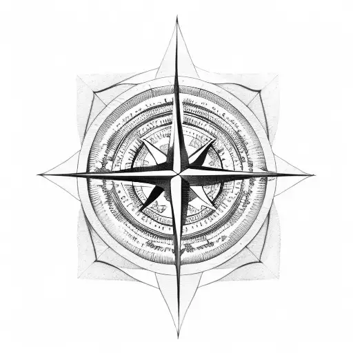Compass tattoo design idea